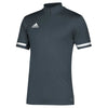 adidas Men's Grey/White Team 19 Short Sleeve Quarter Zip