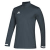 adidas Men's Grey/White Team 19 Long Sleeve Quarter Zip