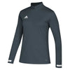 adidas Women's Grey/White Team 19 Long Sleeve Quarter Zip