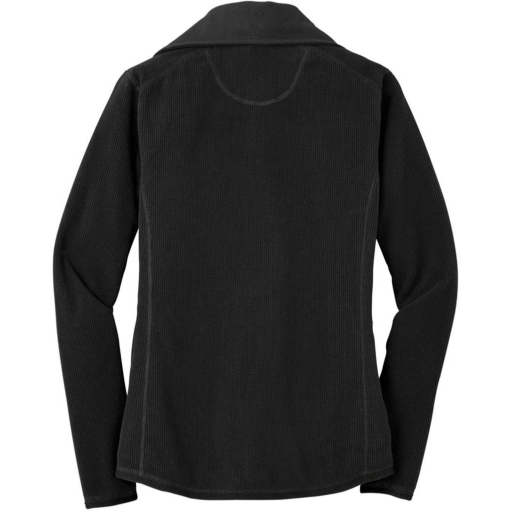 Eddie Bauer Women's Black Full-Zip Vertical Fleece Jacket