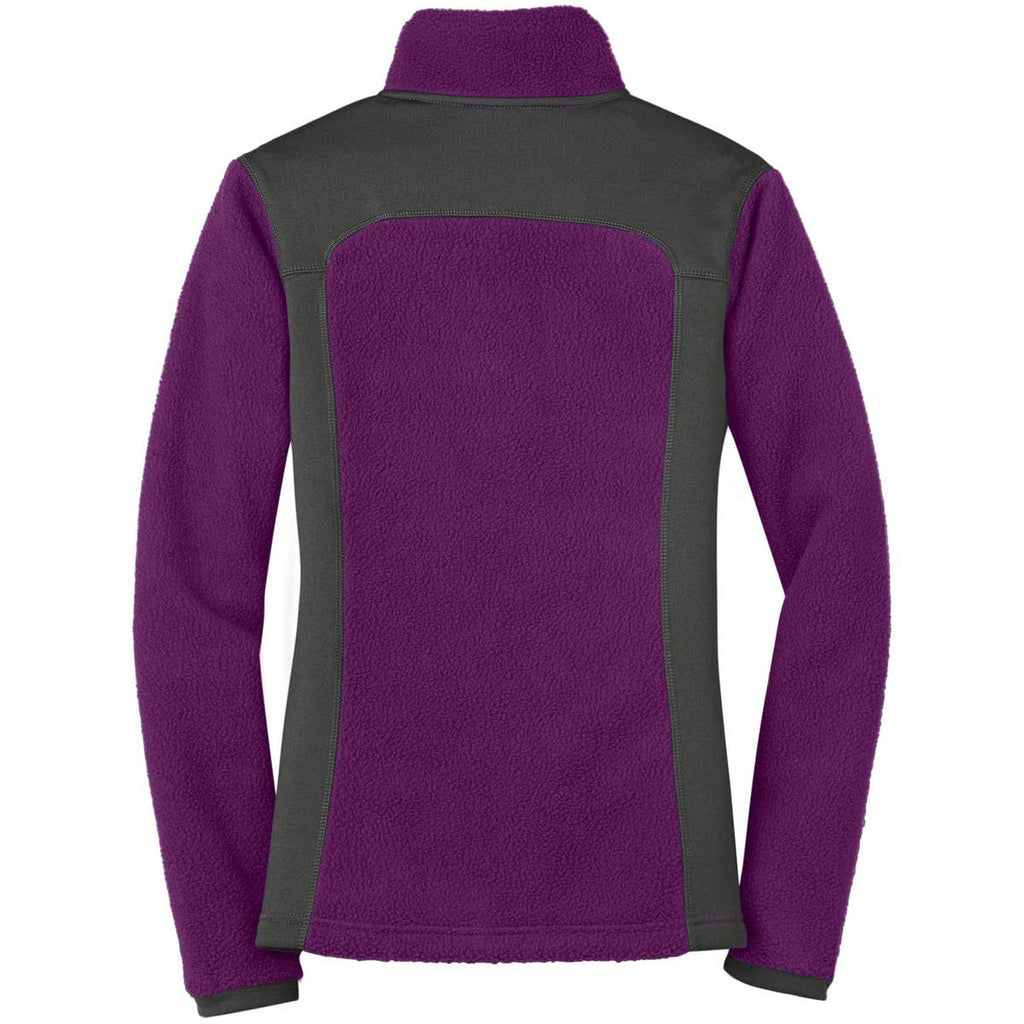 Eddie Bauer Women's Concord Purple/Grey Steel Full-Zip Sherpa Fleece Jacket