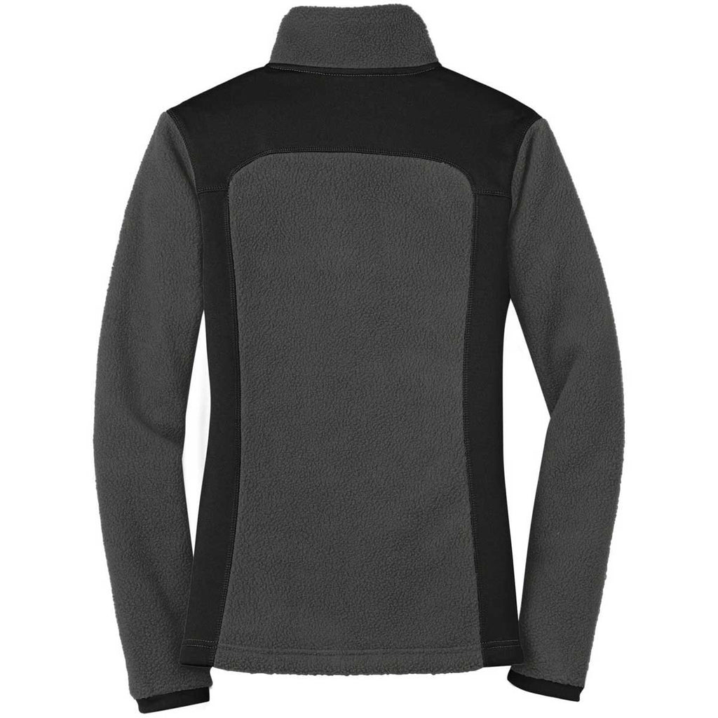 Eddie Bauer Women's Grey Steel/Black FullZip Sherpa Fleece Jacket