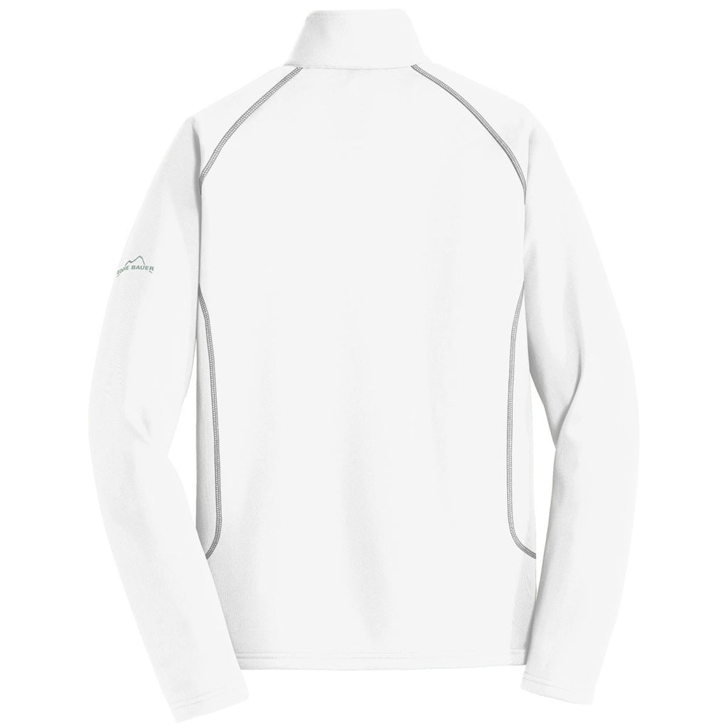 Eddie Bauer Men's White 1/2Zip Base Layer Fleece