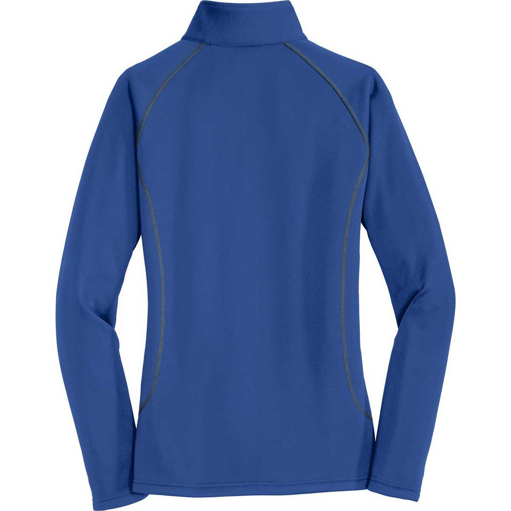 Eddie Bauer Ladies Cobalt Blue 1/2-Zip Base Layer Fleece