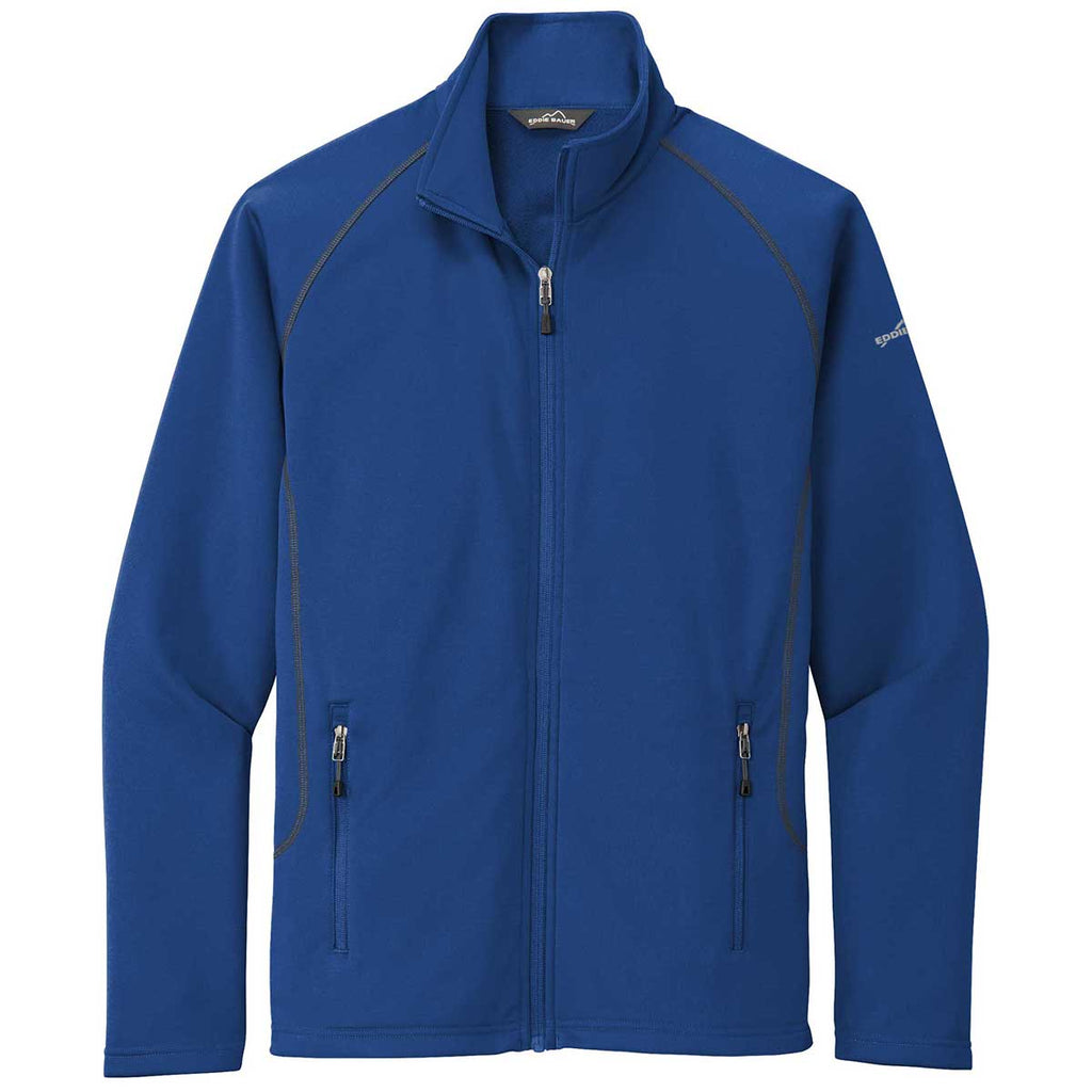 Eddie Bauer Men's Cobalt Blue Smooth Fleece Base Layer Full-Zip