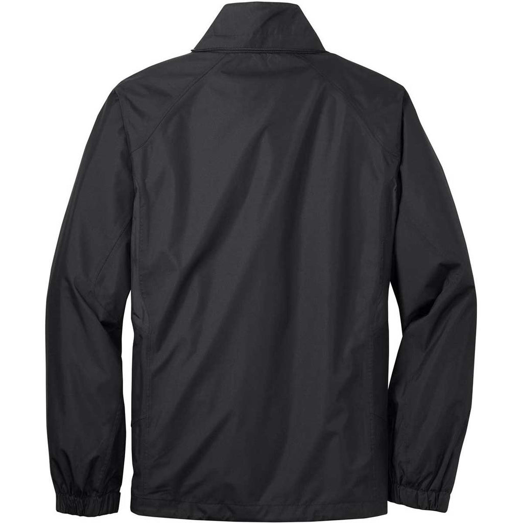 Eddie Bauer Men's Black/Steel Grey Rain Jacket