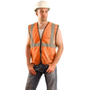 OccuNomix Men's Orange High Visibility Value Mesh Standard Zipper Safety Vest