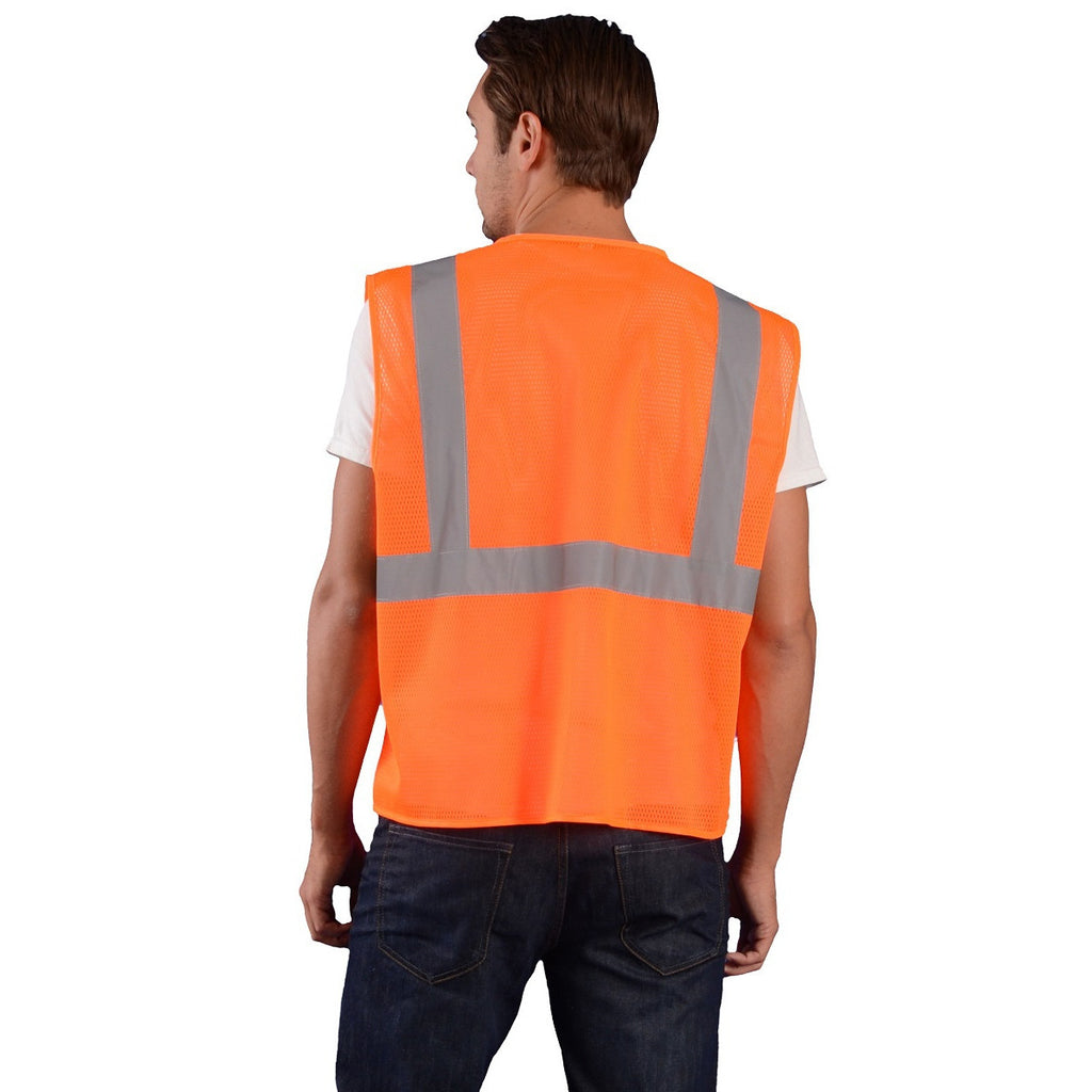 OccuNomix Men's Orange High Visibility Value Mesh Standard Safety Vest
