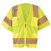 OccuNomix Men's Yellow Mesh Two-Tone Surveyor Vest with Zipper