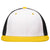 Pacific Headwear White/Black/Gold Premium M2 Performance Trucker FlexFit Cap