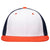 Pacific Headwear White/Navy/Orange Premium M2 Performance Trucker FlexFit Cap