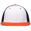 Pacific Headwear White/Navy/Orange Premium M2 Performance Trucker FlexFit Cap