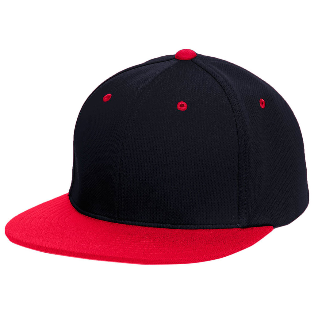 Pacific Headwear Navy/Red Premium P-Tec FlexFit Cap