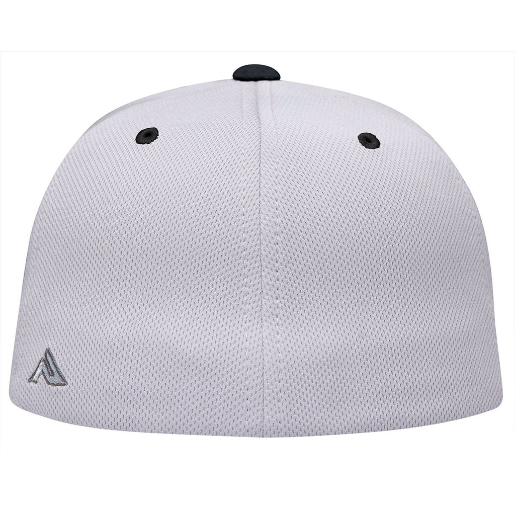 Pacific Headwear Silver/Navy Premium P-Tec FlexFit Cap