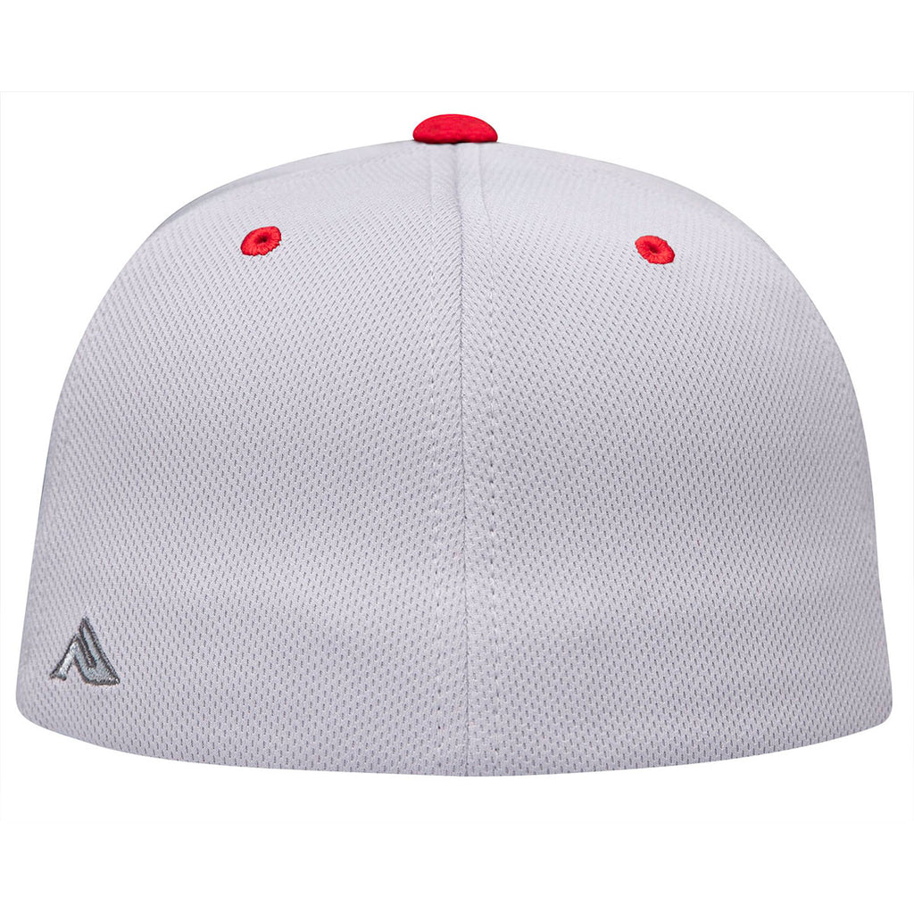 Pacific Headwear Silver/Red Premium P-Tec FlexFit Cap