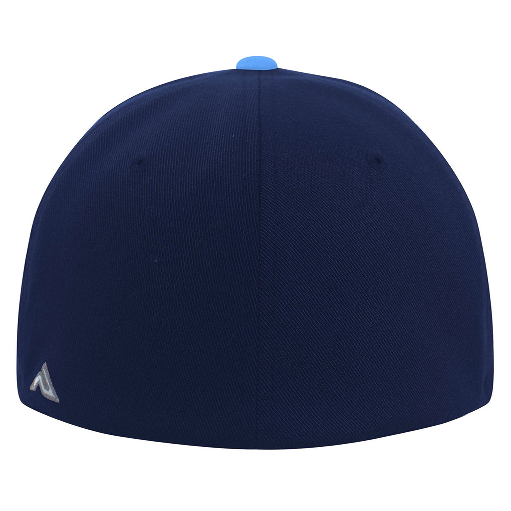 Pacific Headwear Navy/Columbia Blue Premium A/C2 Performance FlexFit Cap
