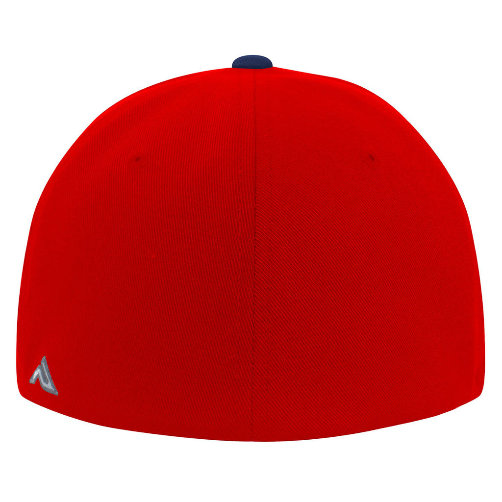 Pacific Headwear Red/Navy Premium A/C2 Performance FlexFit Cap