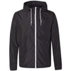 Independent Trading Co. Unisex Black/White Zipper Light Weight Windbreaker Zip Jacket