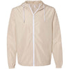 Independent Trading Co. Unisex Classic Khaki/White Zipper Light Weight Windbreaker Zip Jacket