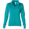 Independent Trading Co. Women's Lapis Green Poly-Tech Full-Zip Track Jacket