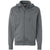 Independent Trading Co. Men's Charcoal Poly-Tech Hooded Full-Zip Sweatshirt