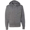 Independent Trading Co. Men's Gunmetal Heather Poly-Tech Hooded Full-Zip Sweatshirt