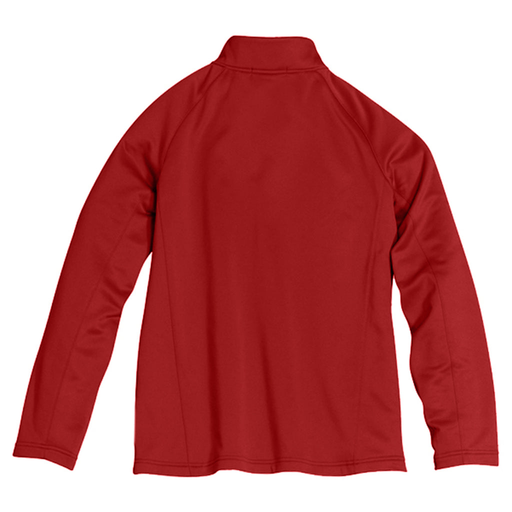 Sport-Tek Men's Deep Red/Silver Sport-Wick 1/4-Zip Fleece Pullover