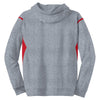 Sport-Tek Men's Grey Heather/True Red Tech Fleece Colorblock Hooded Sweatshirt