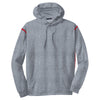 Sport-Tek Men's Grey Heather/True Red Tech Fleece Colorblock Hooded Sweatshirt
