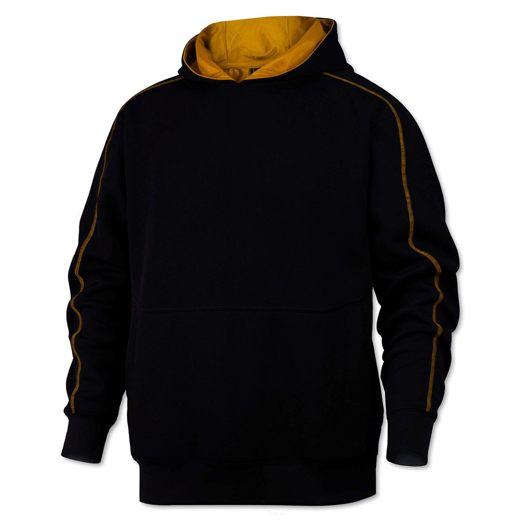 BAW Men's Black/Gold Contrast Fleece Hooded