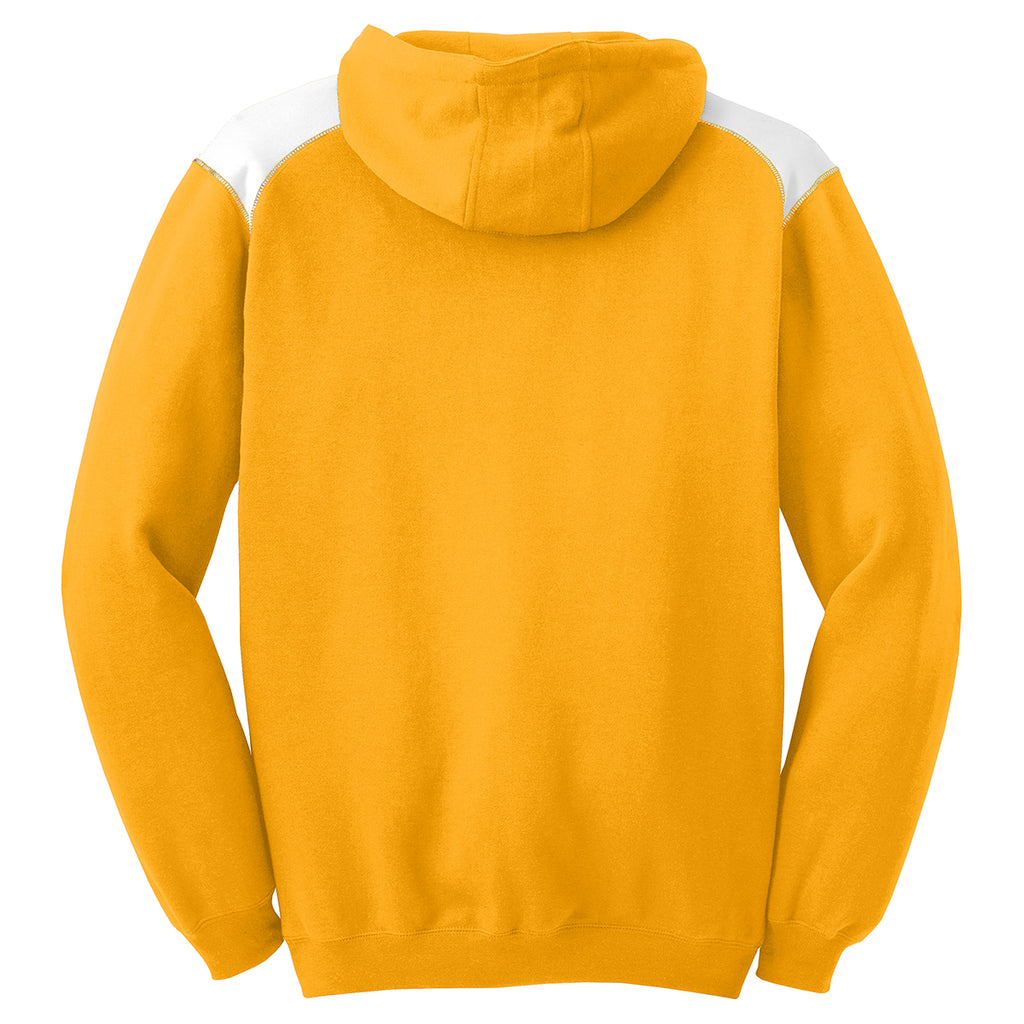 Sport-Tek Men's Athletic Gold Pullover Hooded Sweatshirt with Contrast Color