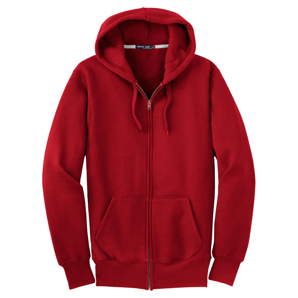 Sport-Tek Men's Red Super Heavyweight Full-Zip Hooded Sweatshirt