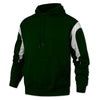 BAW Men's Dark Green/White Color Panel Fleece Hooded