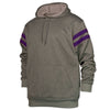 BAW Men's Heather Black/Purple Hybrid Fleece Hooded