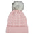Kate Lord Women's Soft Pink/White Knit Fur Pom Beanie