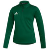 adidas Women's Team Dark Green/White Under The Lights Long Sleeve Woven 1/4 Zip