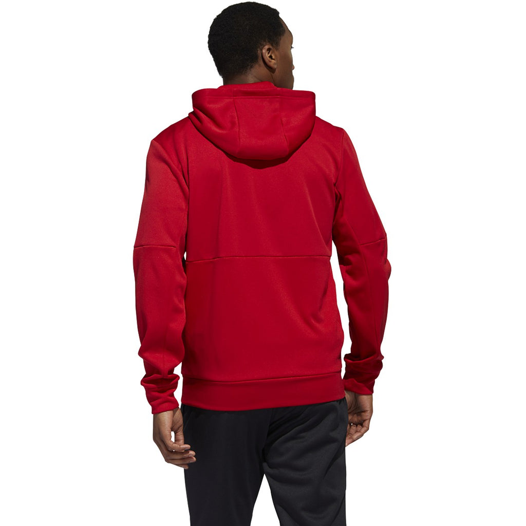 adidas Men's Team Power Red Melange/White Team Issue Full Zip Jacket