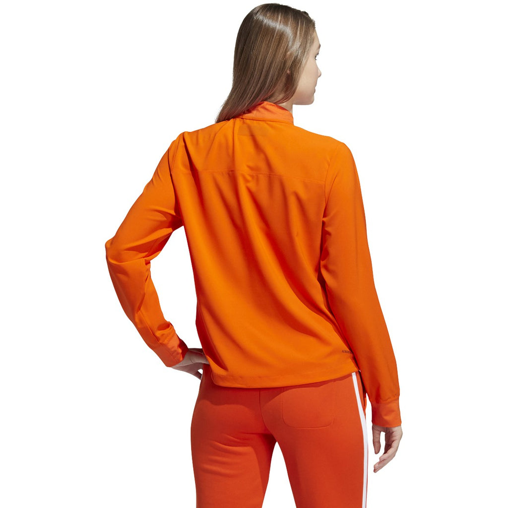 adidas Women's Team Orange/White Under The Lights Long Sleeve Woven 1/4 Zip