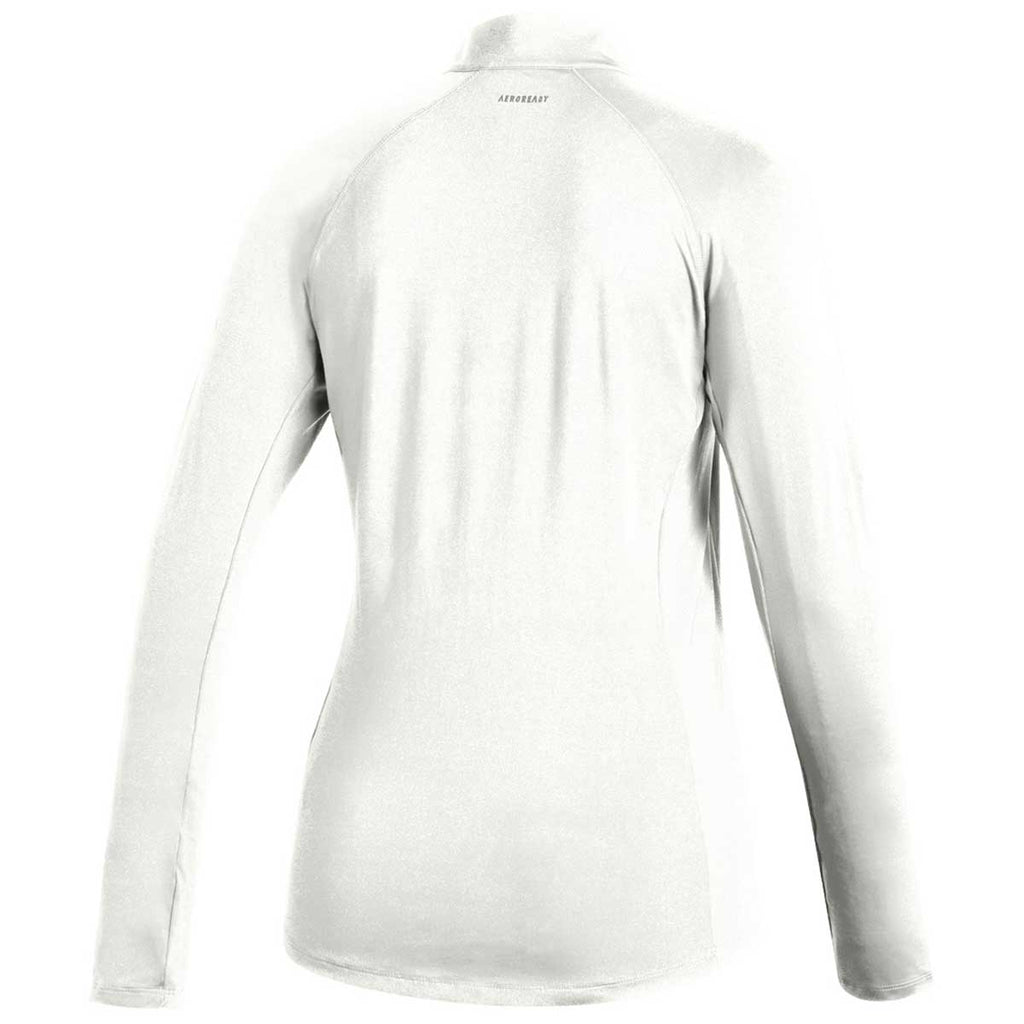 adidas Women's White Aeroready Printed Long Sleeve Polo