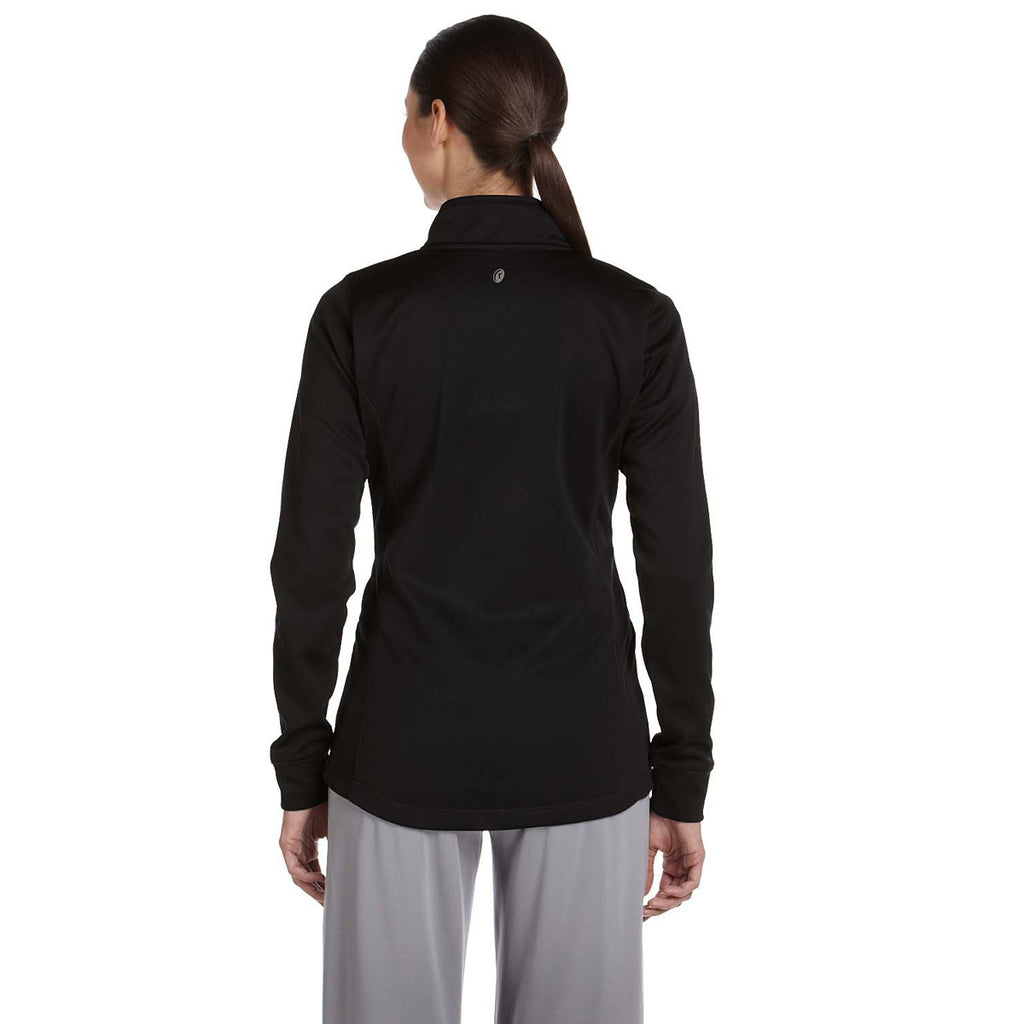 Russell Athletic Women's Black Tech Fleece Full-Zip Cadet