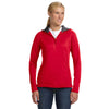 Russell Athletic Women's True Red Tech Fleece Quarter-Zip Pullover Hood