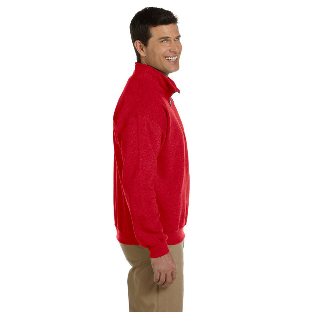 Gildan Men's Red Heavy Blend 8 oz. Vintage Cadet Collar Sweatshirt