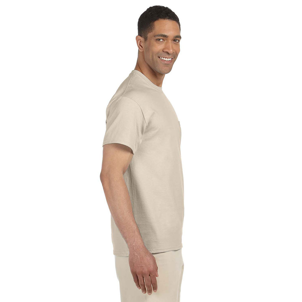 Gildan Unisex Sand Ultra Cotton Pocket T-Shirt