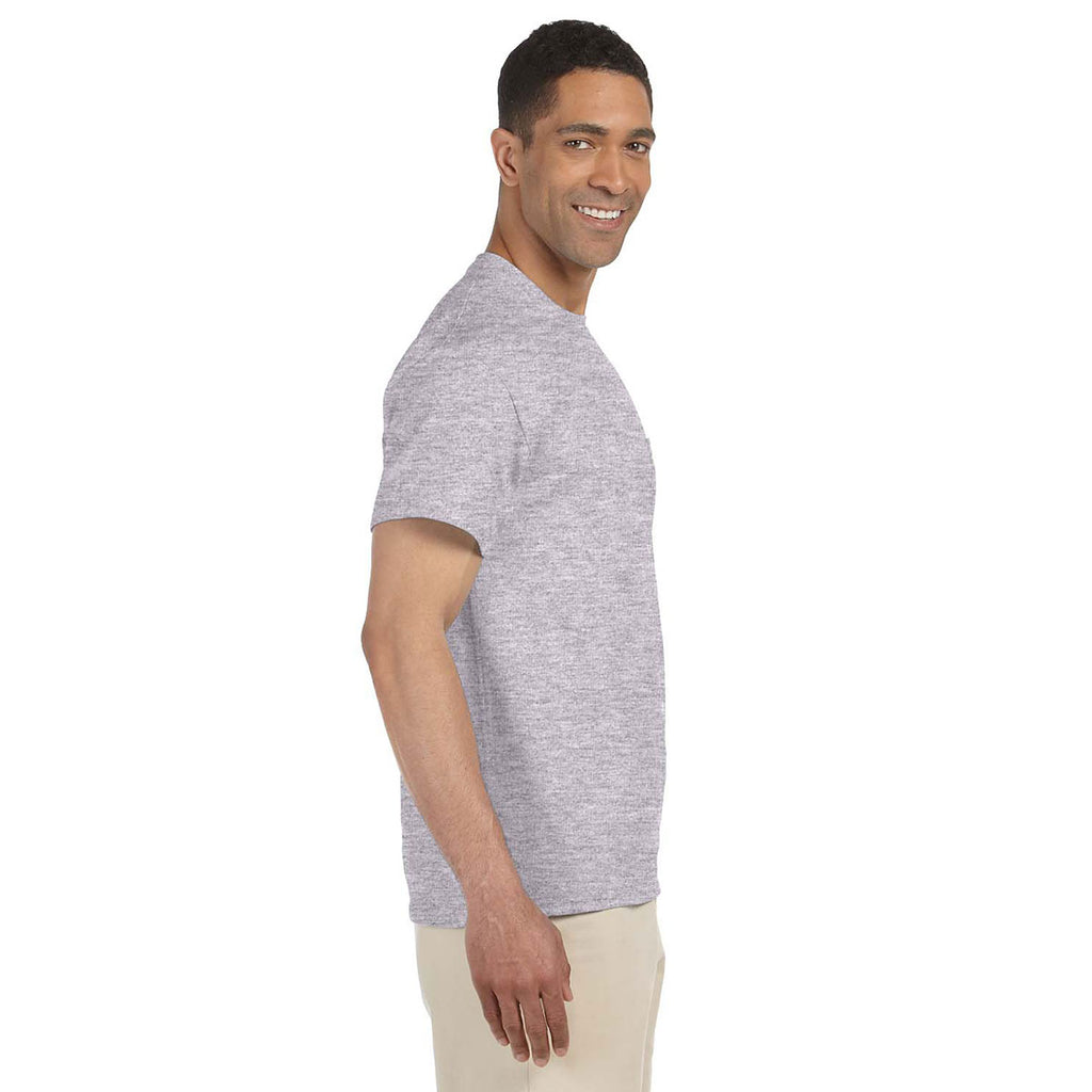Gildan Unisex Sport Grey Ultra Cotton Pocket T-Shirt