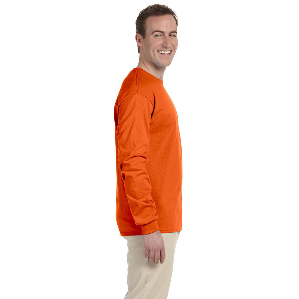 Gildan Men's Orange Ultra Cotton Long Sleeve T-Shirt