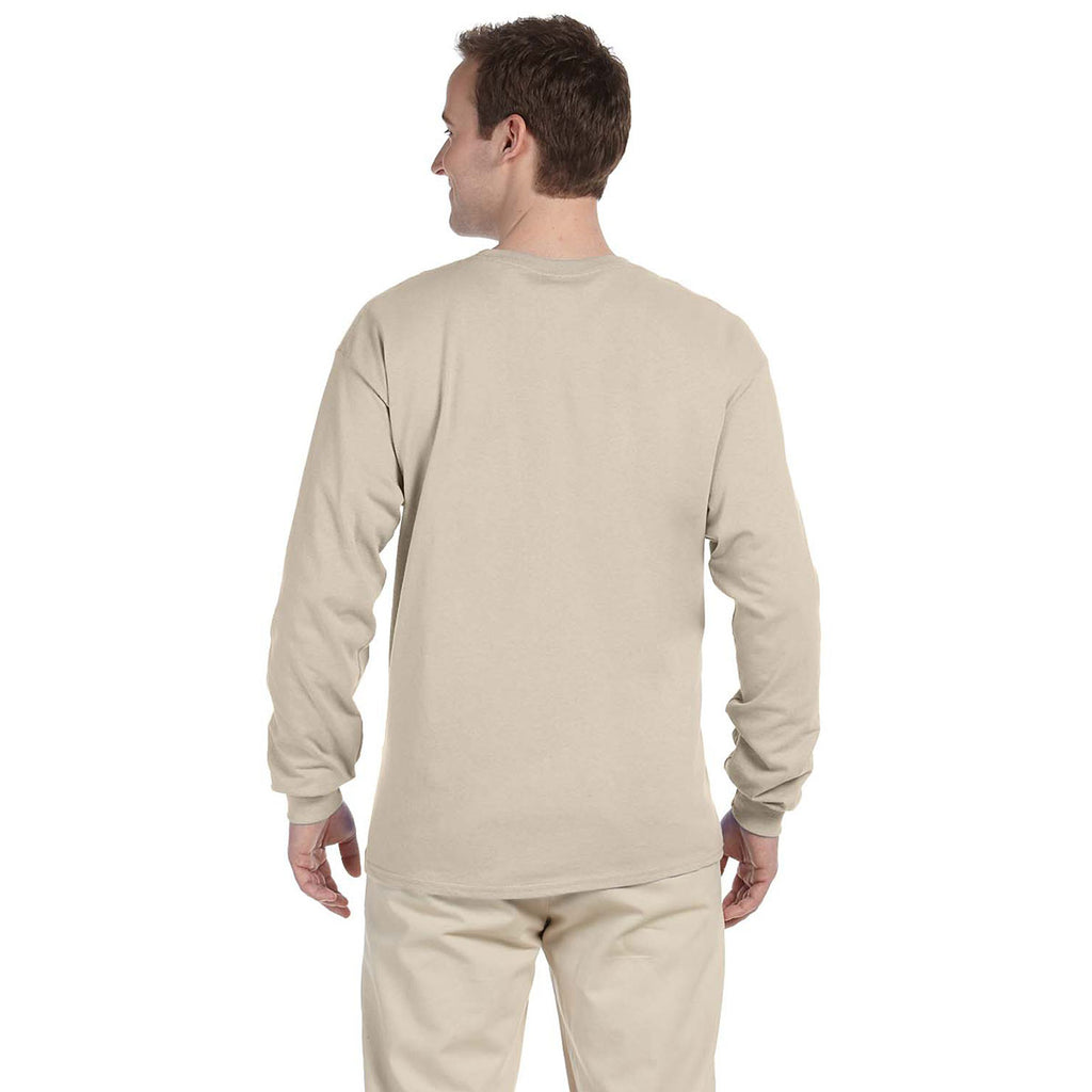 Gildan Men's Sand Ultra Cotton Long Sleeve T-Shirt