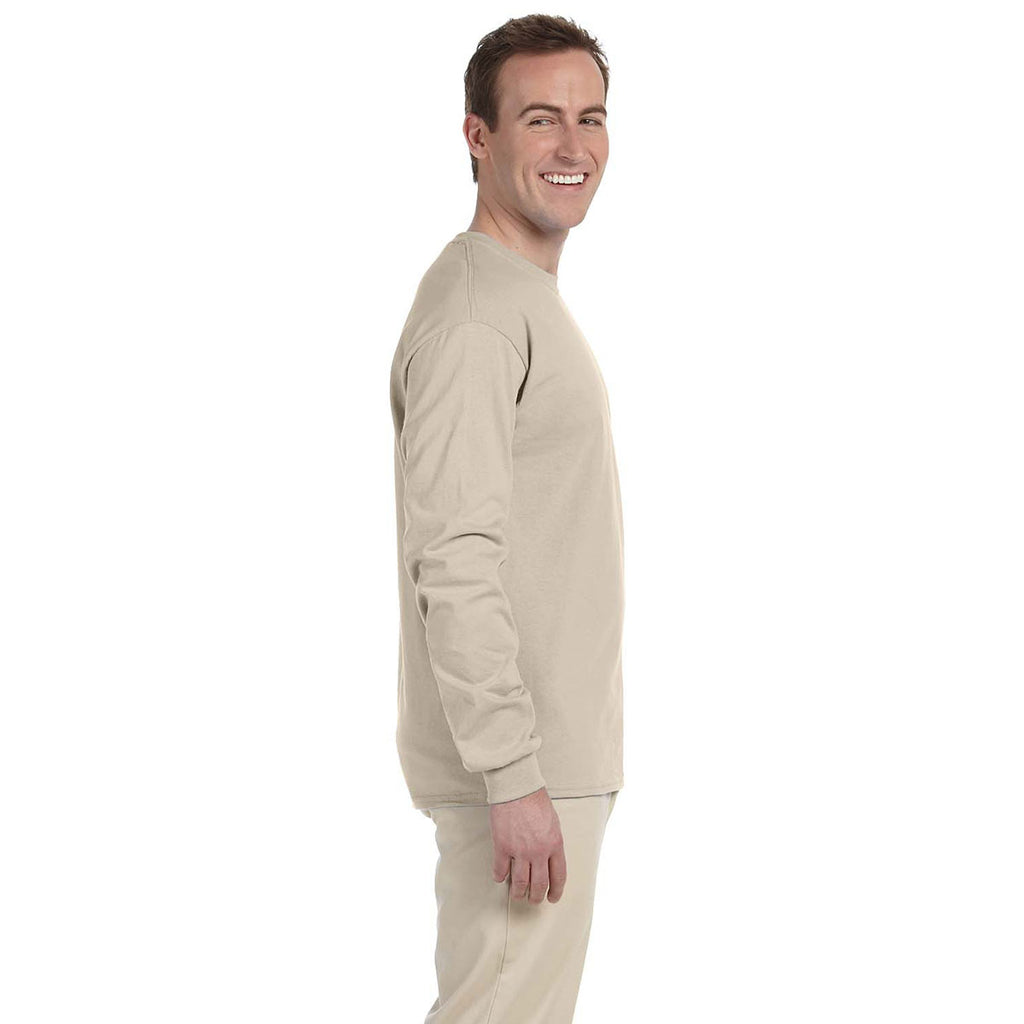 Gildan Men's Sand Ultra Cotton Long Sleeve T-Shirt