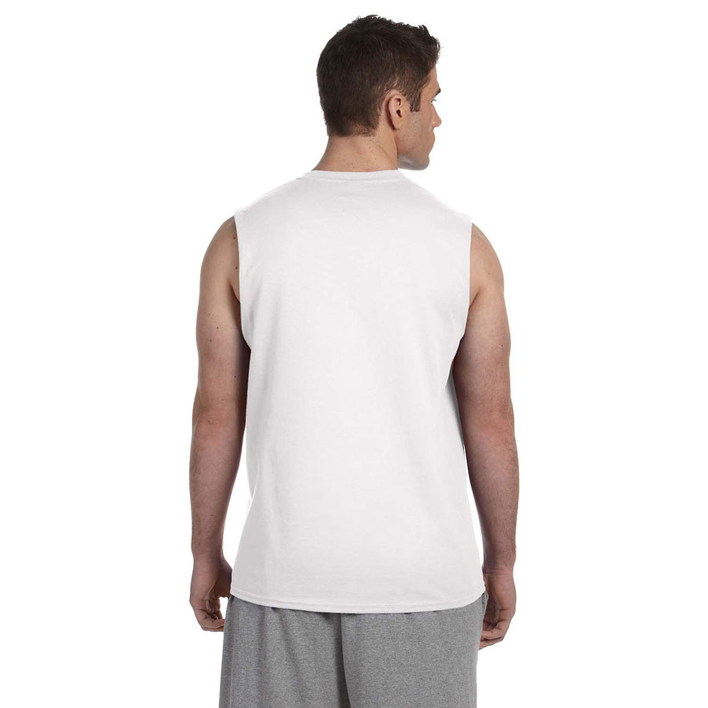 Gildan Unisex White Ultra Cotton 6 oz. Sleeveless T-Shirt