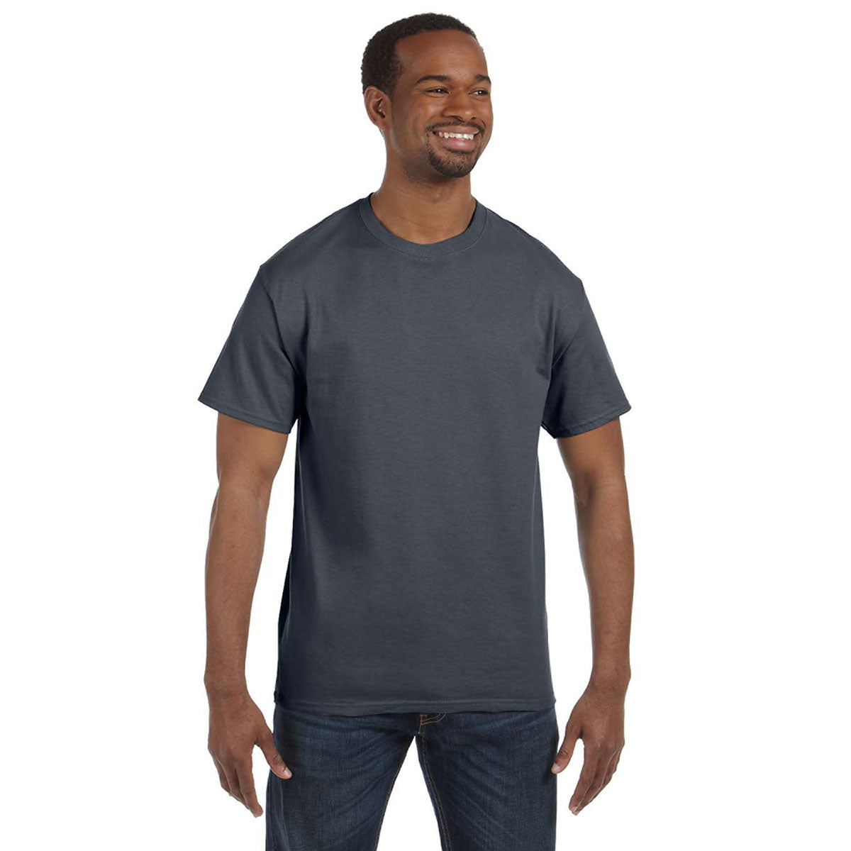 Gildan Men's Heavy Cotton Long Sleeve T-Shirts – 2-Pack, Medium, Dark Heather & White