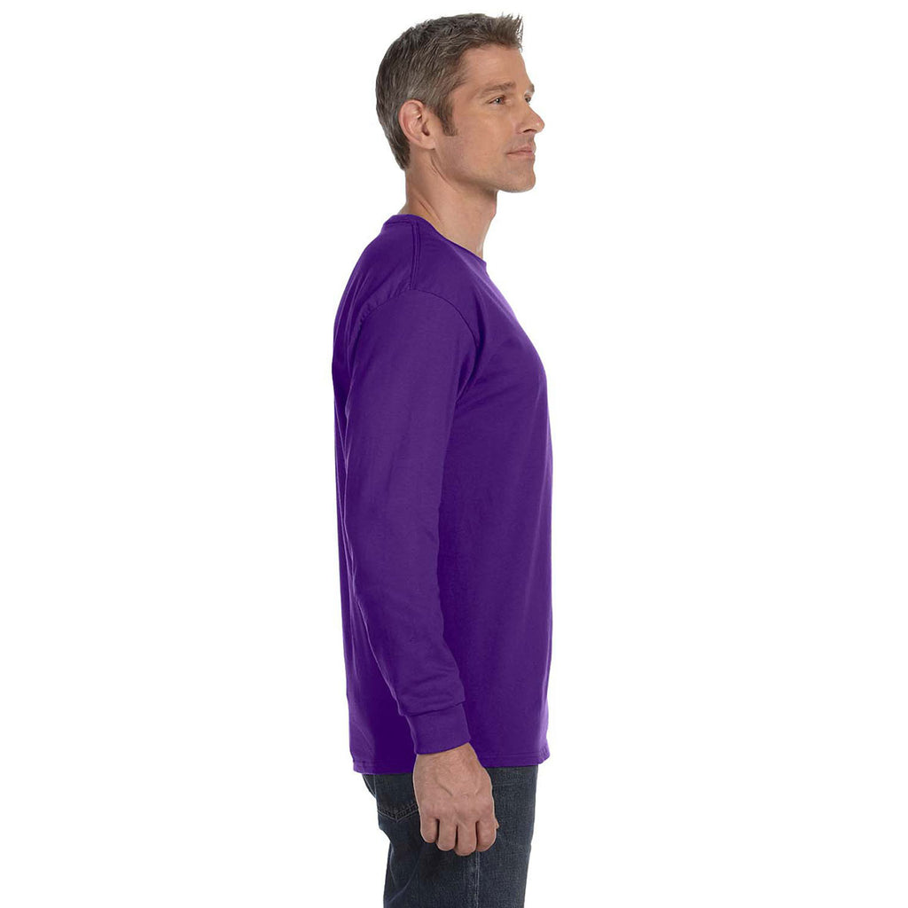 Gildan Men's Purple 5.3 oz. Long Sleeve T-Shirt